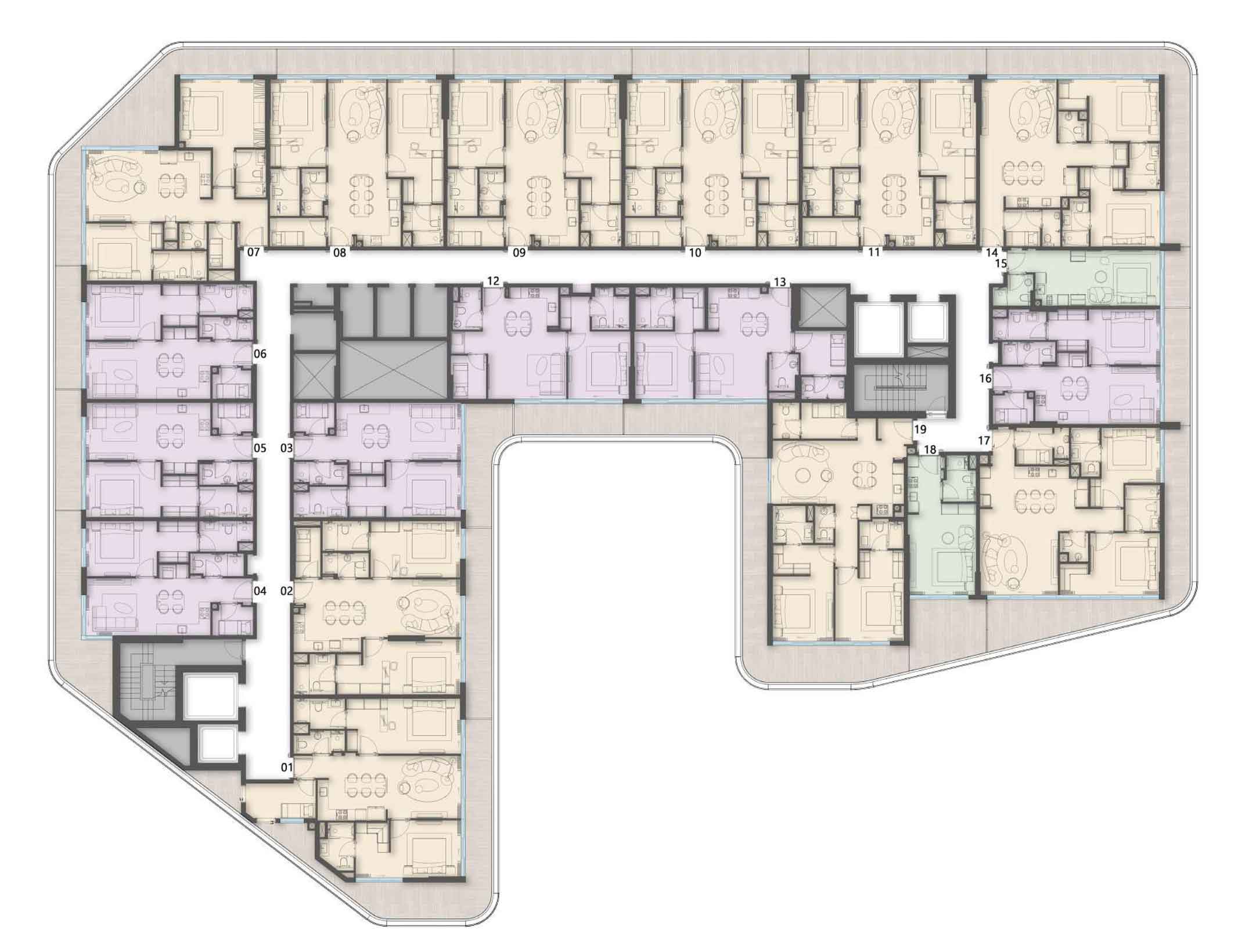 2-4-6-8-Unit-Plans Unit Placement for Even Floors