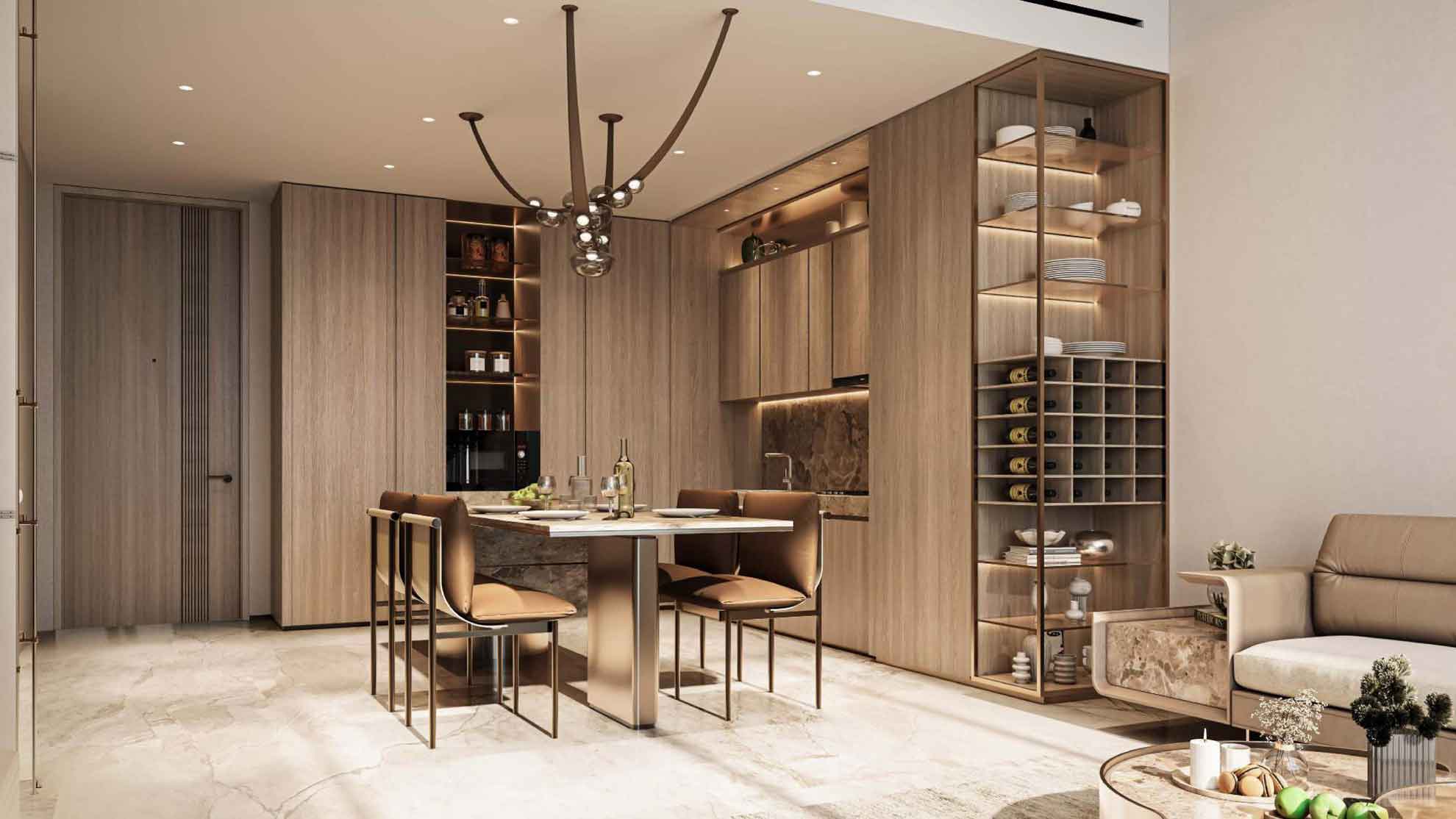Fully Fitted Open Kitchen Concept at Sea Cliff by Imtiaz in Dubai Islands
