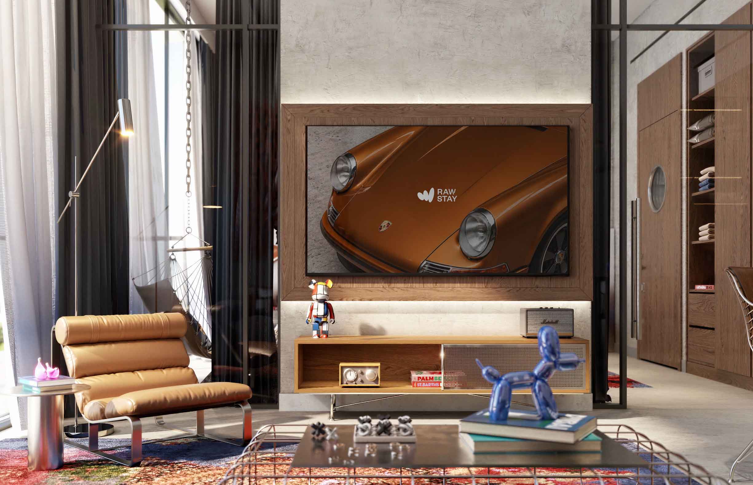 Living are layout of one of the residence at RAW District